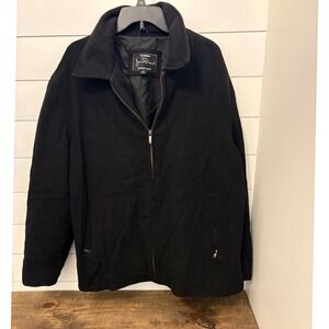 Vintage James Dean Authentic Classic Black Wool Blend‎ Jacket Mens XL Coat